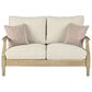 Ashley Clare View Loveseat with Beige Cushion in Antique Teak, , large