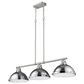 Golden Lighting Duncan 3-Light Pendant with Chrome Shade in Pewter, , large