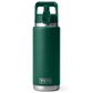 YETI Rambler 26 Oz Water Bottle with Color-Matched Straw Cap in Black Forest Green, , large