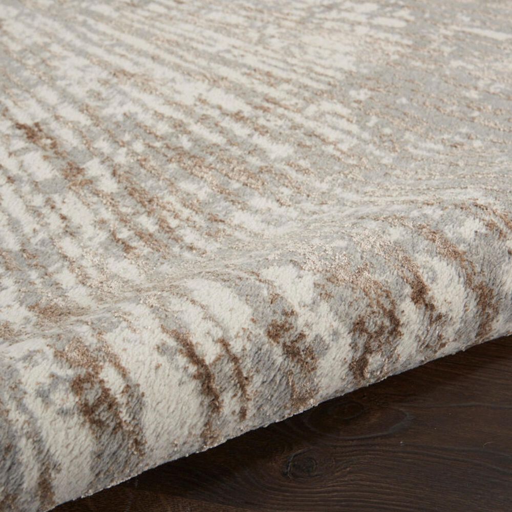 Nourison Metallic 5&#39;3&quot; x 7&#39;3&quot; Grey Mocha and Gold Area Rug, , large