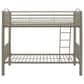 Linon Home Decor Heavy Twin Over Twin Bunk Bed in Pewter, , large