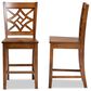 Baxton Studio Nicolette Counter Stool in Walnut Brown (Set of 2), , large
