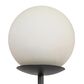 Teak Interiors Metal Table Lamp with Frosted Glass Globe, Wood Orb, Inline Switch in Matte Black and Patina, , large