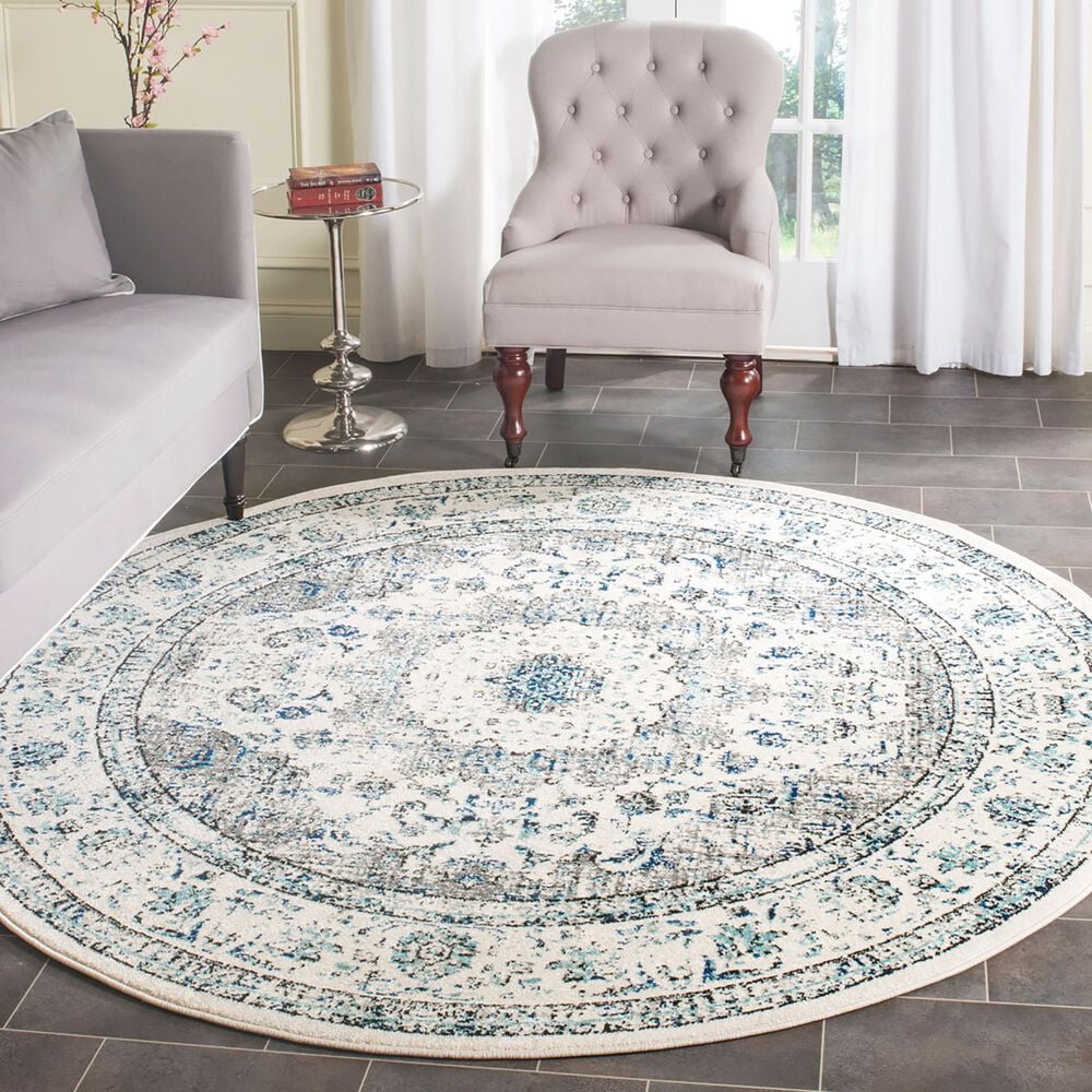 Safavieh Evoke EVK220D 11&#39; Round Gray and Ivory Area Rug, , large