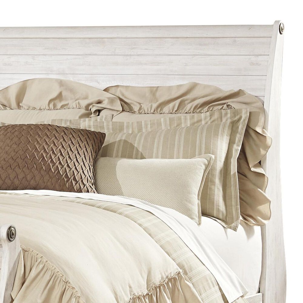 Ashley Willowton Queen Sleigh Bed in Whitewash, , large