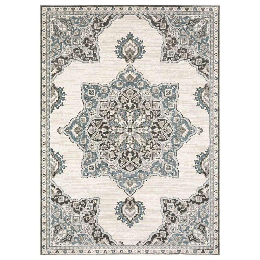 Oriental Weavers Ellington 2"3" x 7"6" Ivory and Blue Runner, , large
