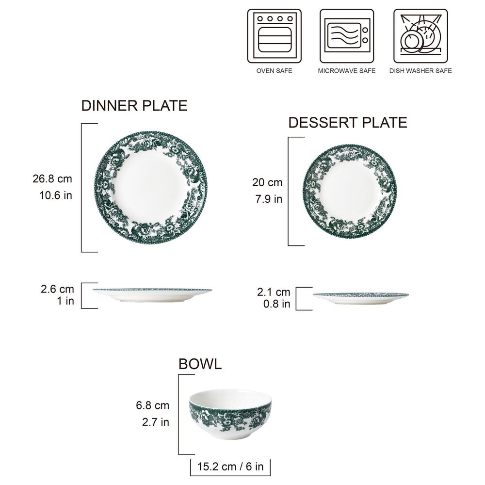 Gifts Plus Montana 12-Piece Dinnerware Set in Green, , large