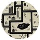 Balta Rugs Urban Adventure Road 5"3" Round Ivory and Black Kids Area Rug, , large
