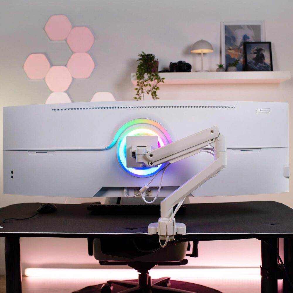 Arozzi Alzare Neo Pro Single Gas Spring Monitor Arm White, , large