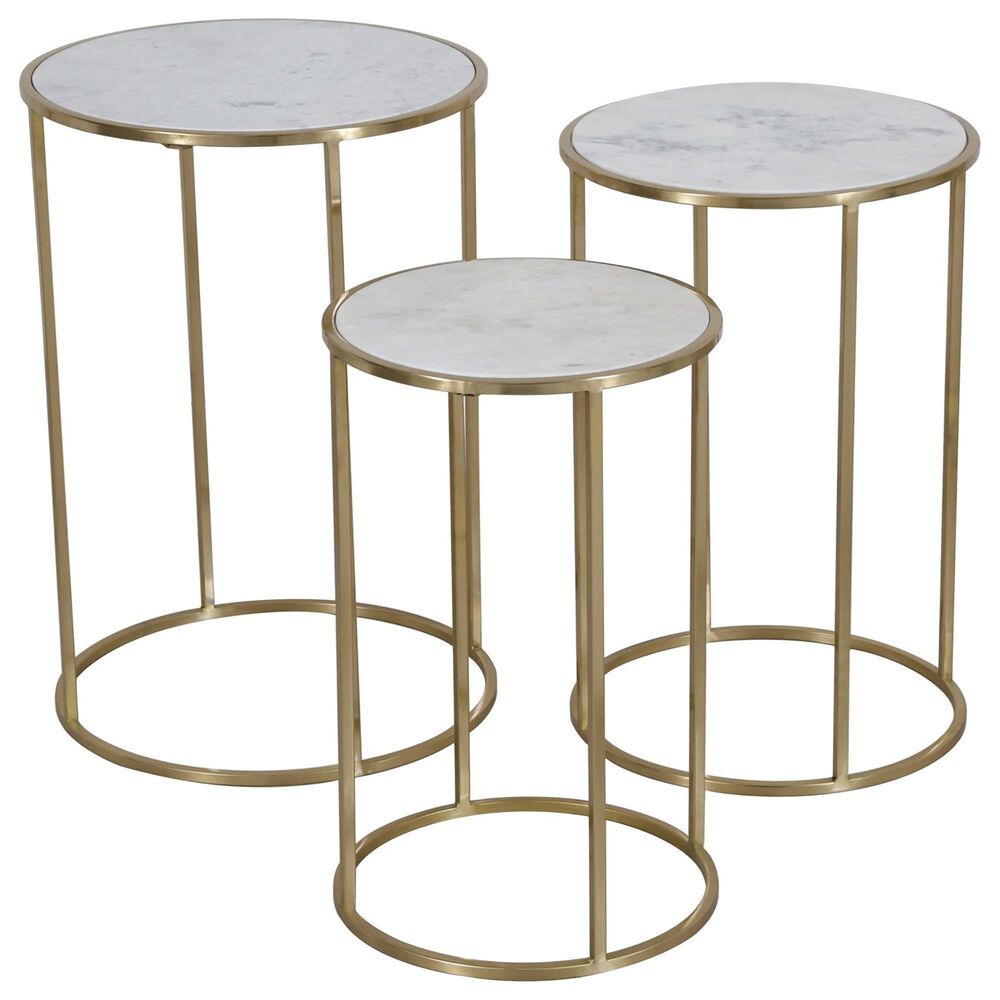 Waltham Global Archive Nesting Tables in Riviera Gold (Set of 3), , large