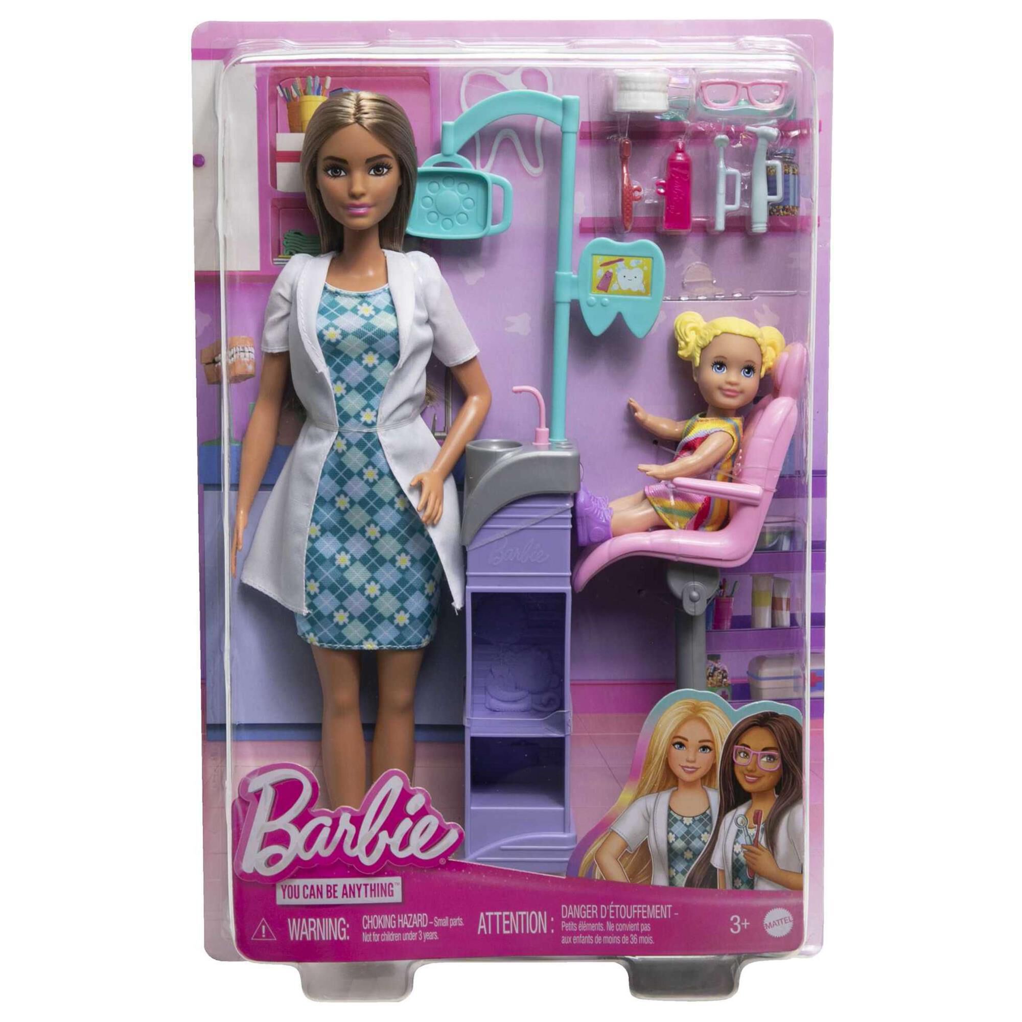 Mattel Barbie Dentist Doll with Brunette Hair NFM