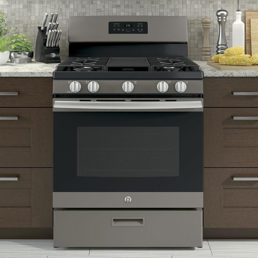 GE Appliances 5.0 Cu. Ft. Freestanding Gas Range in Slate, , large