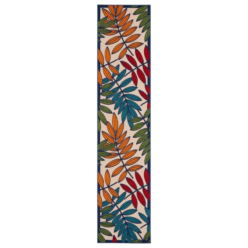 Nourison Aloha Floral 2"3" x 10" Multicolor Indoor/Outdoor Runner, , large