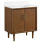 37B Mertola 30" Single Bathroom Vanity Cabinet in Dark Maplewood with White Composite Stone Top and Backsplash, , large