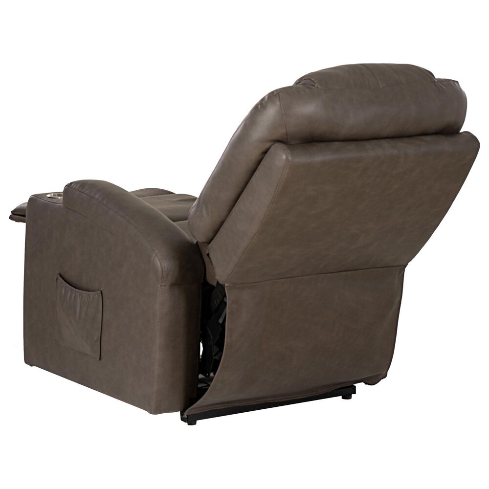 Linon Home Decor Peoria Power Lift Recliner in Mushroom, , large