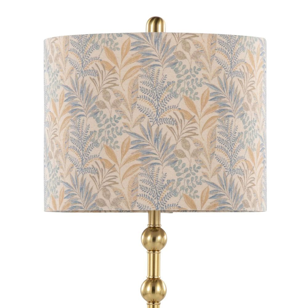LumiSource Malibu Table Lamp with Tan Leaf Shade in Gold (Set of 2), , large