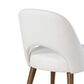 Monroe Kenza White Faux Leather  Open Back Dining Side Chair in Light Wood Finish, , large