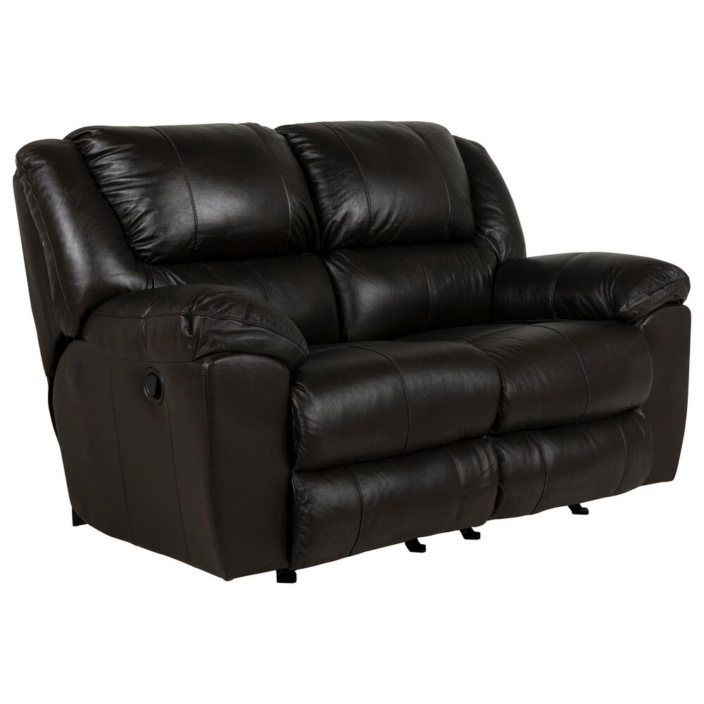 Catnapper Transformer II Leather Rocking Reclining Manual Loveseat in Chocolate, , large