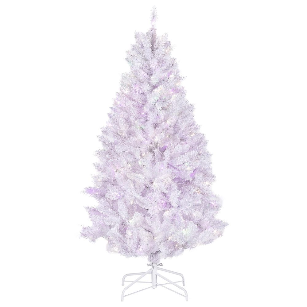 The Gerson Company 5" Parkview Pine Artificial Christmas Tree with Multicolored LED Lights in White, , large