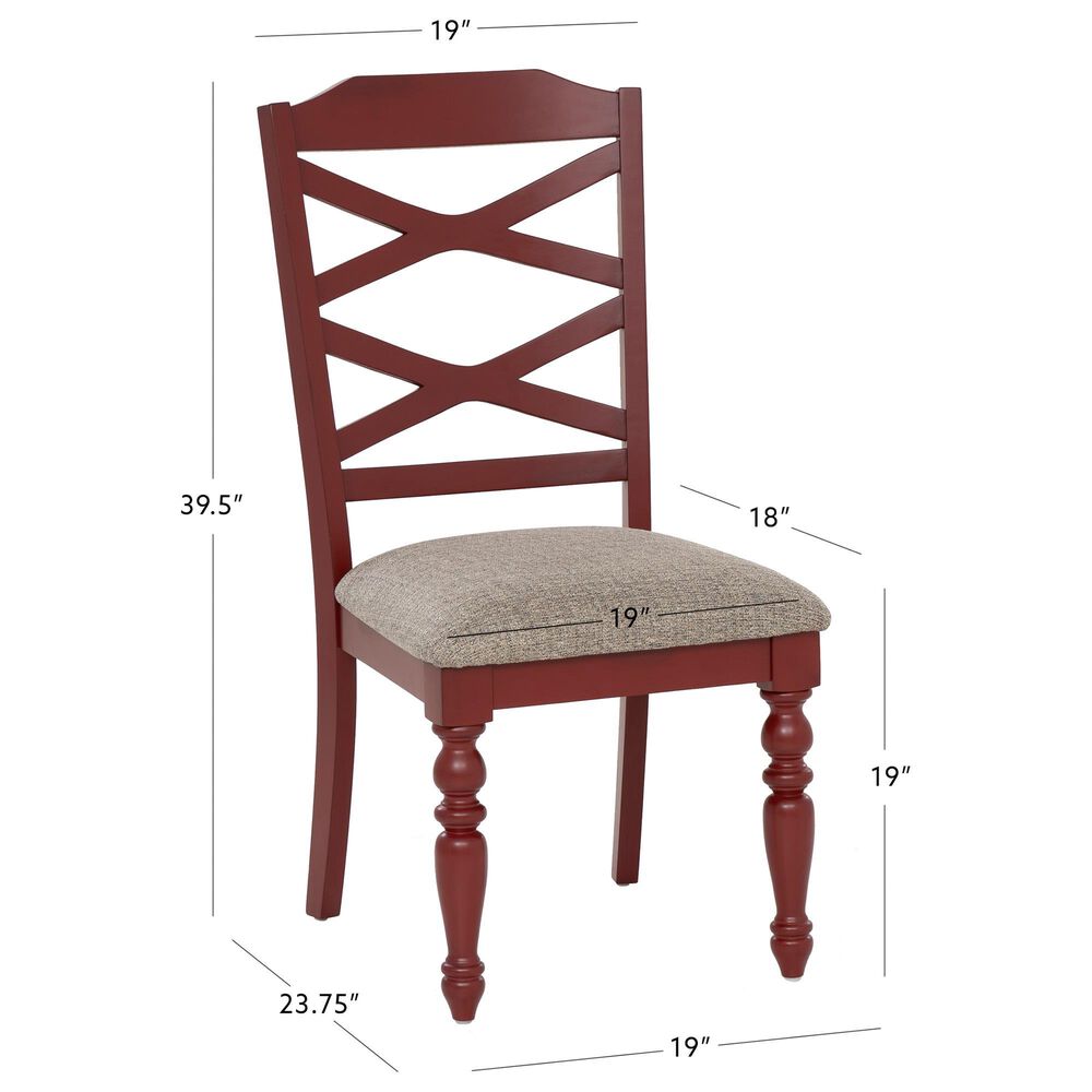 Linon Home Decor Trimble Dining Side Chair in Red Finish, , large