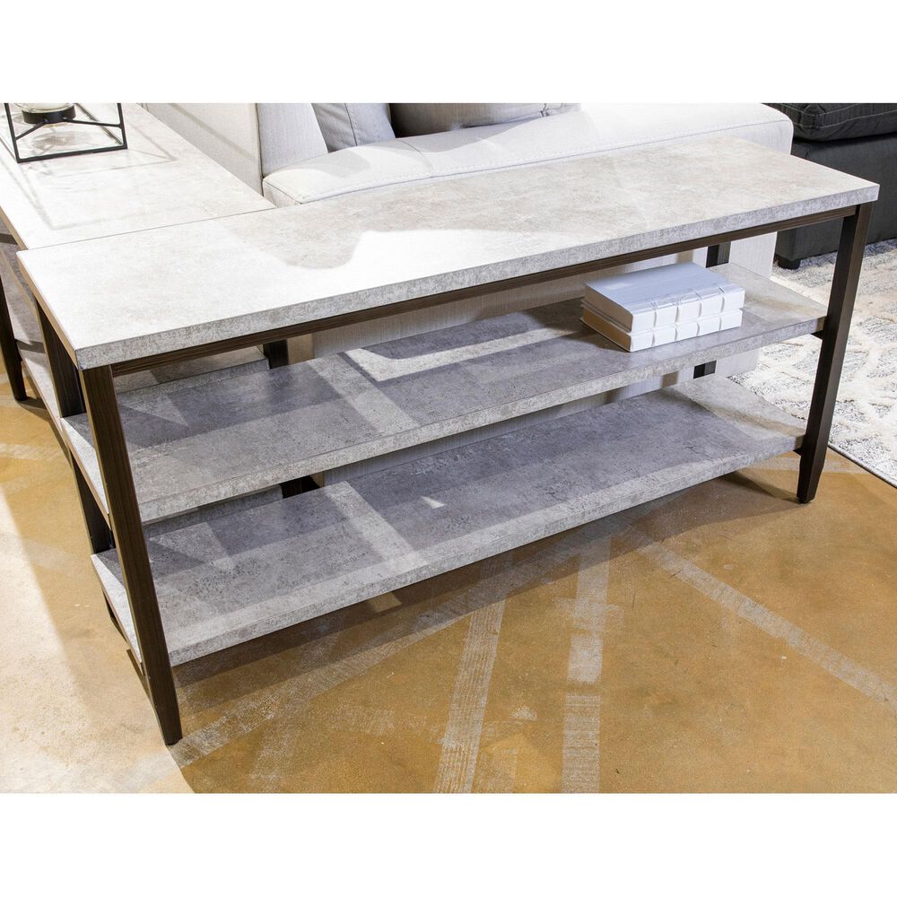 Signature Design by Ashley Shybourne Sofa Table in Gray Faux Concrete, , large