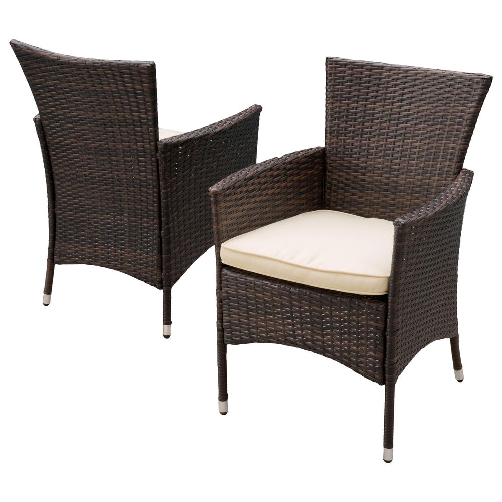 Hearth and Haven Clementine Outdoor Dining Chair in Brown Multicolor (Set of 2), , large
