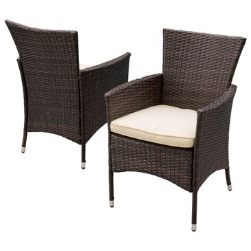 Hearth and Haven Clementine Outdoor Dining Chair in Brown Multicolor (Set of 2), , large