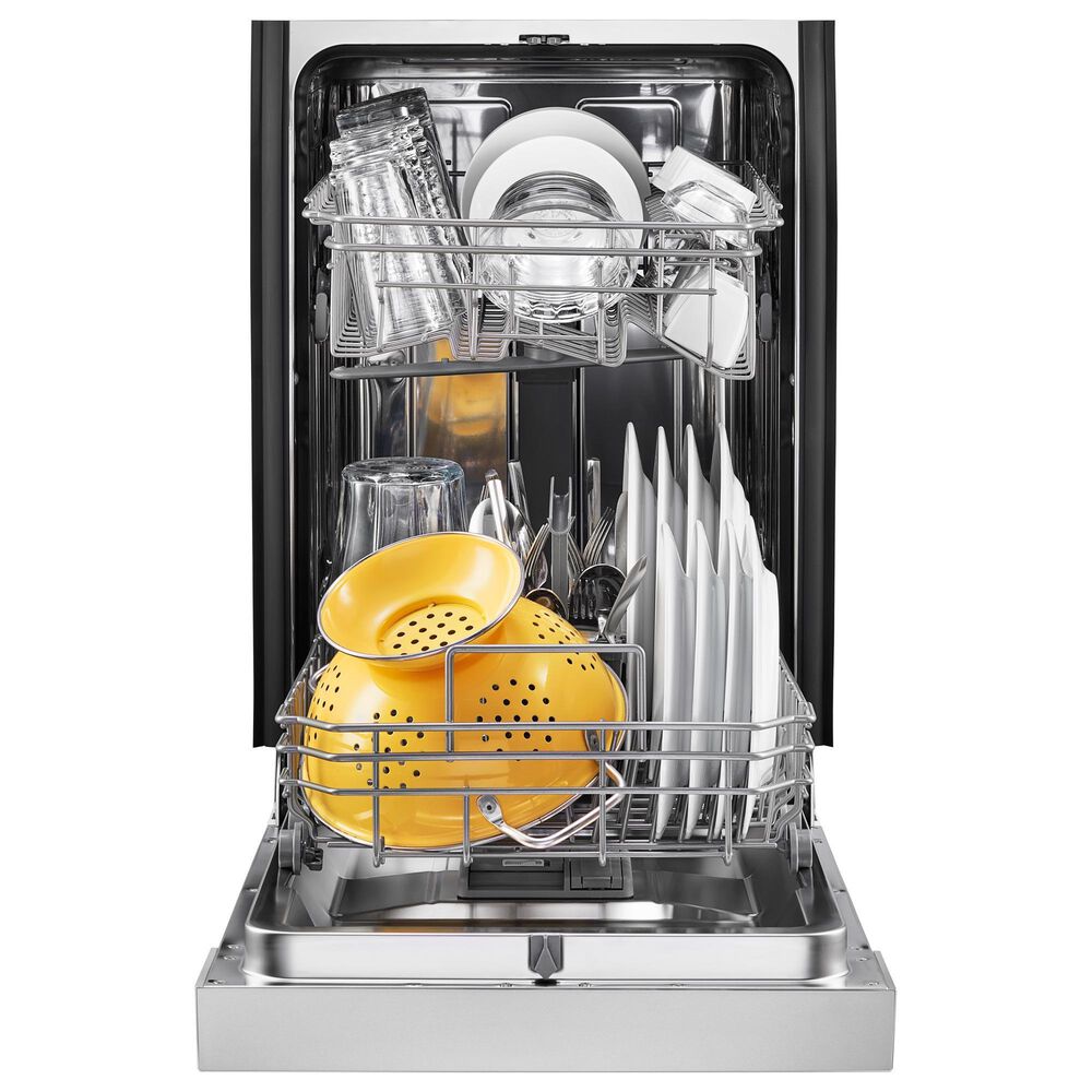 Whirlpool 18" Built-In Small-Space Compact Dishwasher in Stainless Steel and Black, , large