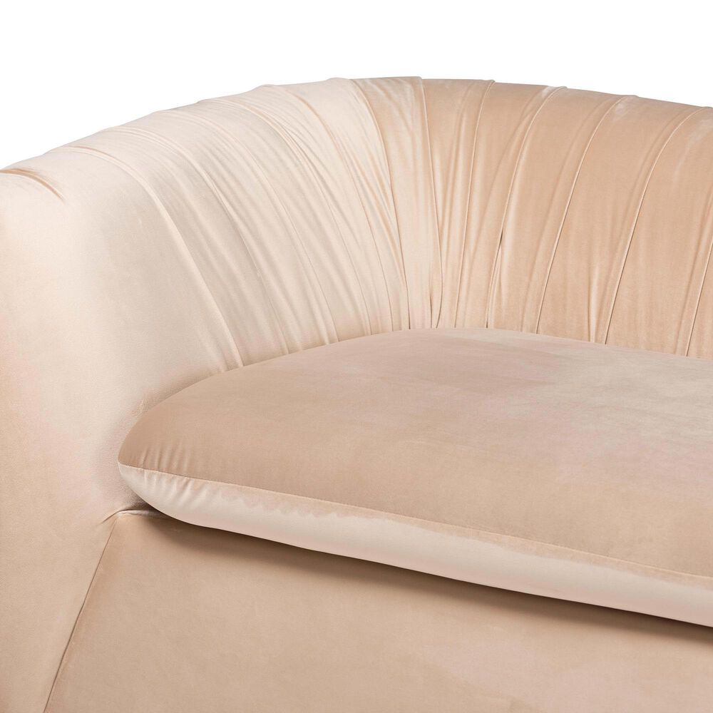 Baxton Studio Adanna Stationary Sofa in Champagne Beige Velvet, , large