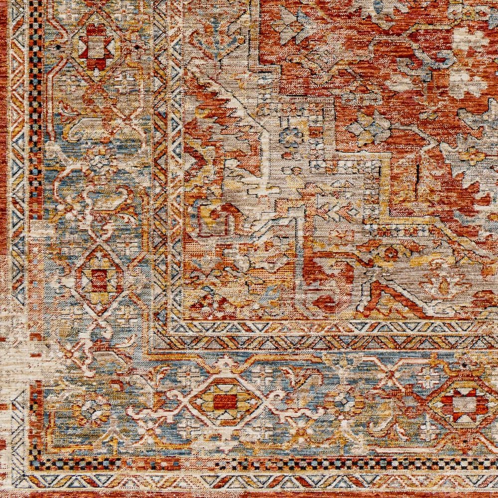 Surya Aspendos APS-2322 9&#39; x 12&#39;2&quot; Rust, Teal, Mustard, Black, Medium Gray, Charcoal and Light Beige Area Rug, , large