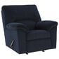 Ashley SimpleJoy Manual Rocker Recliner in Navy, , large