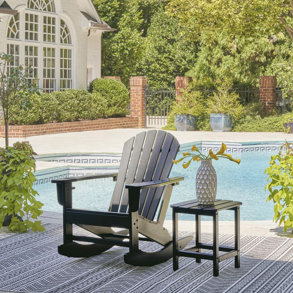 Ashley Sundown Treasure Patio Rectangular End Table in Black, , large