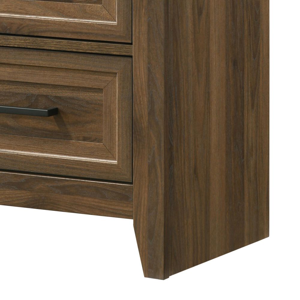 Crown Mark Lorraine King Panel Bed with Two Nightstands in Brown, , large