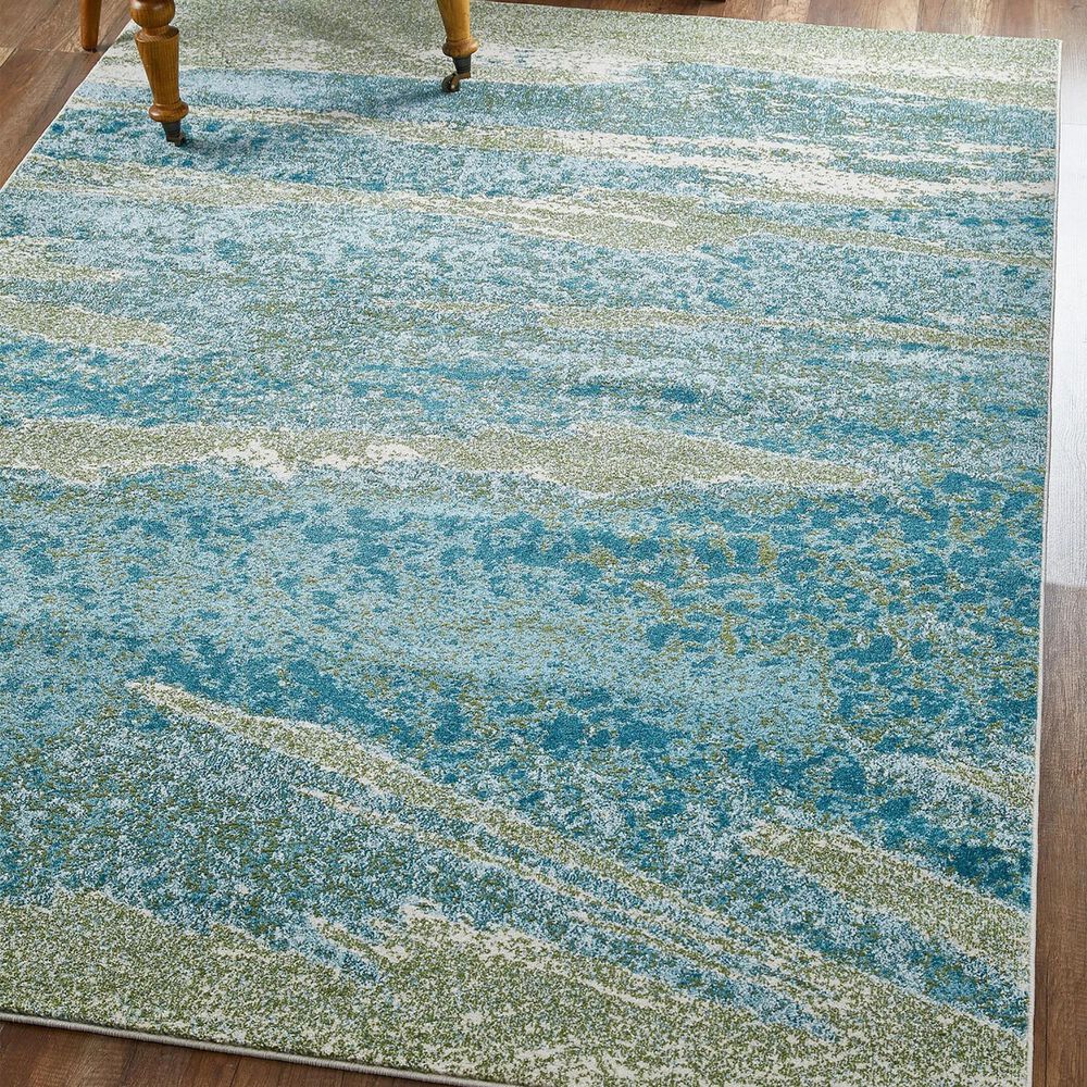 Kas Oriental Rugs Illusions Mist 3&#39;3&quot; x 4&#39;11&quot; Ocean Area Rug, , large