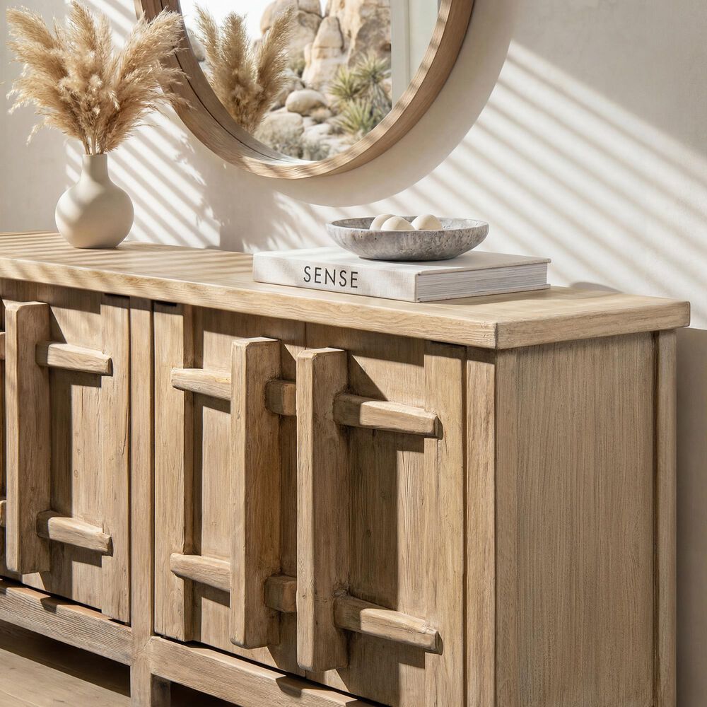 Jennifer Taylor Home Rowan 91" 4-Door Sideboard in Heritage Light Natural Brown, , large