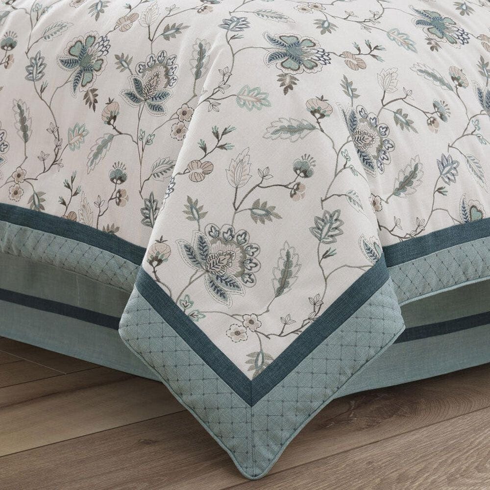 J. Queen New York Blossom View 4-Piece Queen Comforter Set in Teal, , large