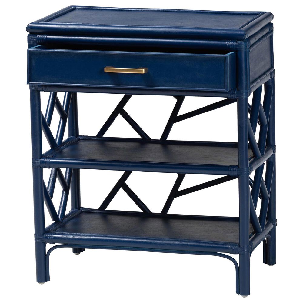 Baxton Studio Daina 1-Drawer Nightstand in Blue, , large