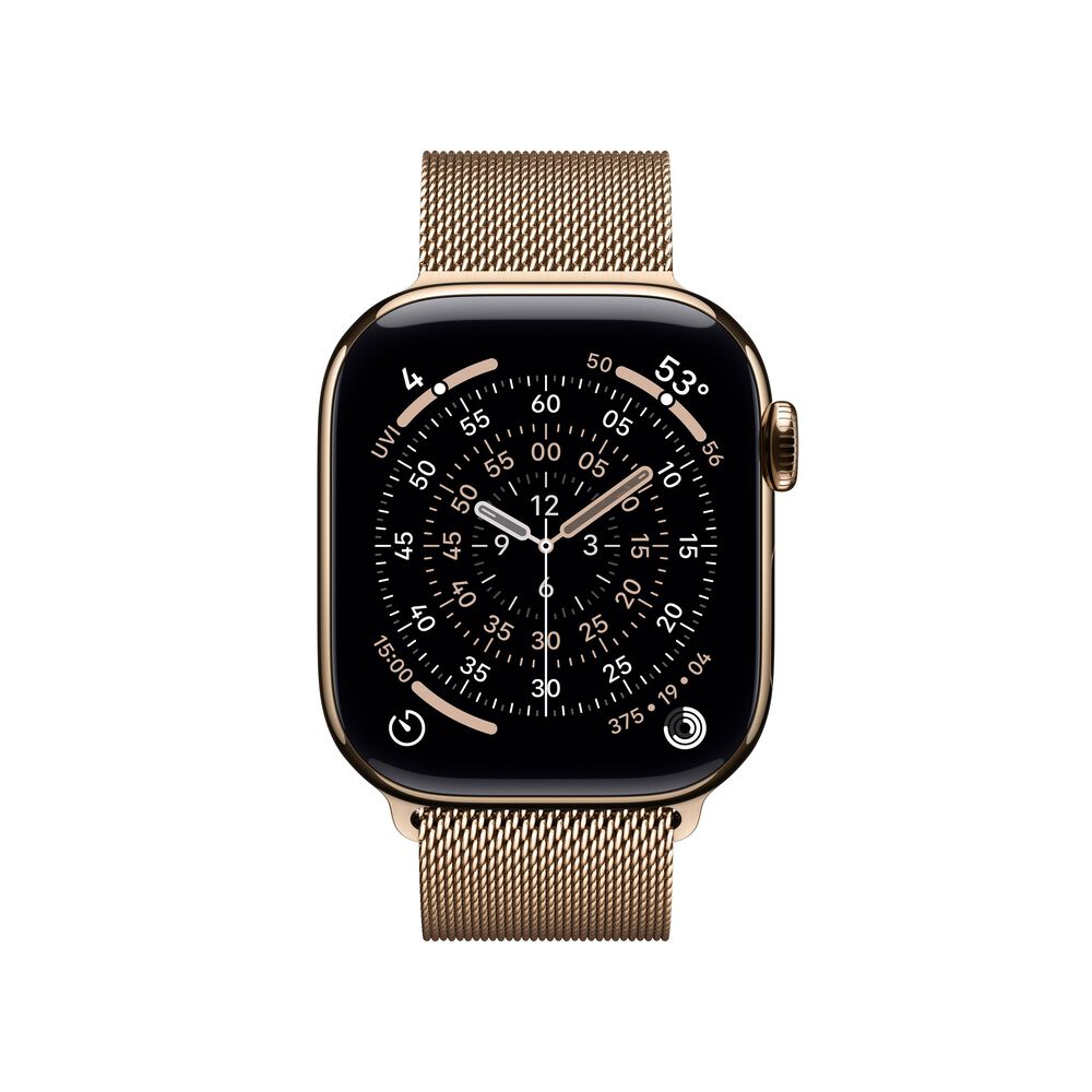 Apple Watch Series 11 &#40;GPS+Cellular&#41; 42mm Gold Titanium Case with Gold Milanese Loop - Gold - &#40;2025&#41;&#40;Pre-Order&#41;, , large