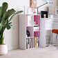 HOMLUX 5-Cube Reversible Storage Bookshelf in White and Pink, , large