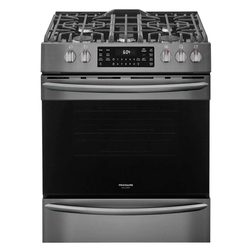 Frigidaire Gallery 30" Front Control Gas Range in Black Stainless Steel with Air Fry, , large