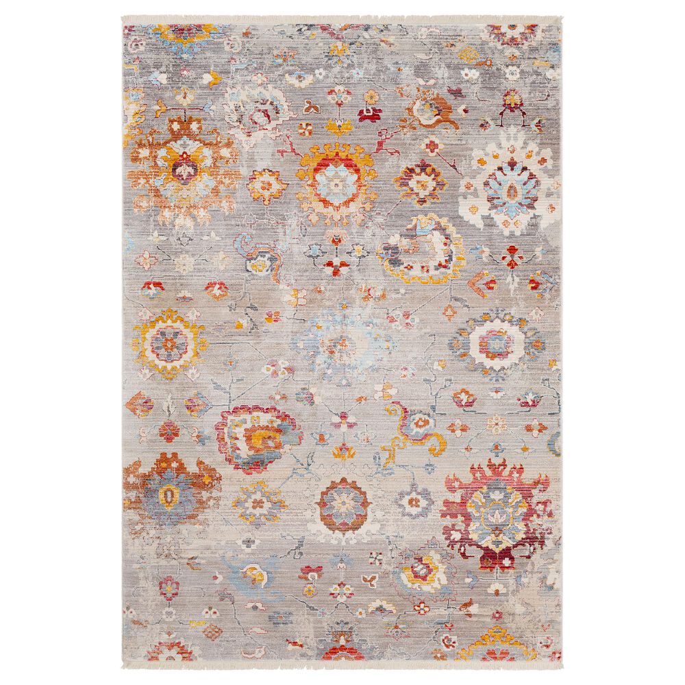 Surya Ephesians 5" x 7"8" Gray, Aqua, Orange and Red Area Rug, , large