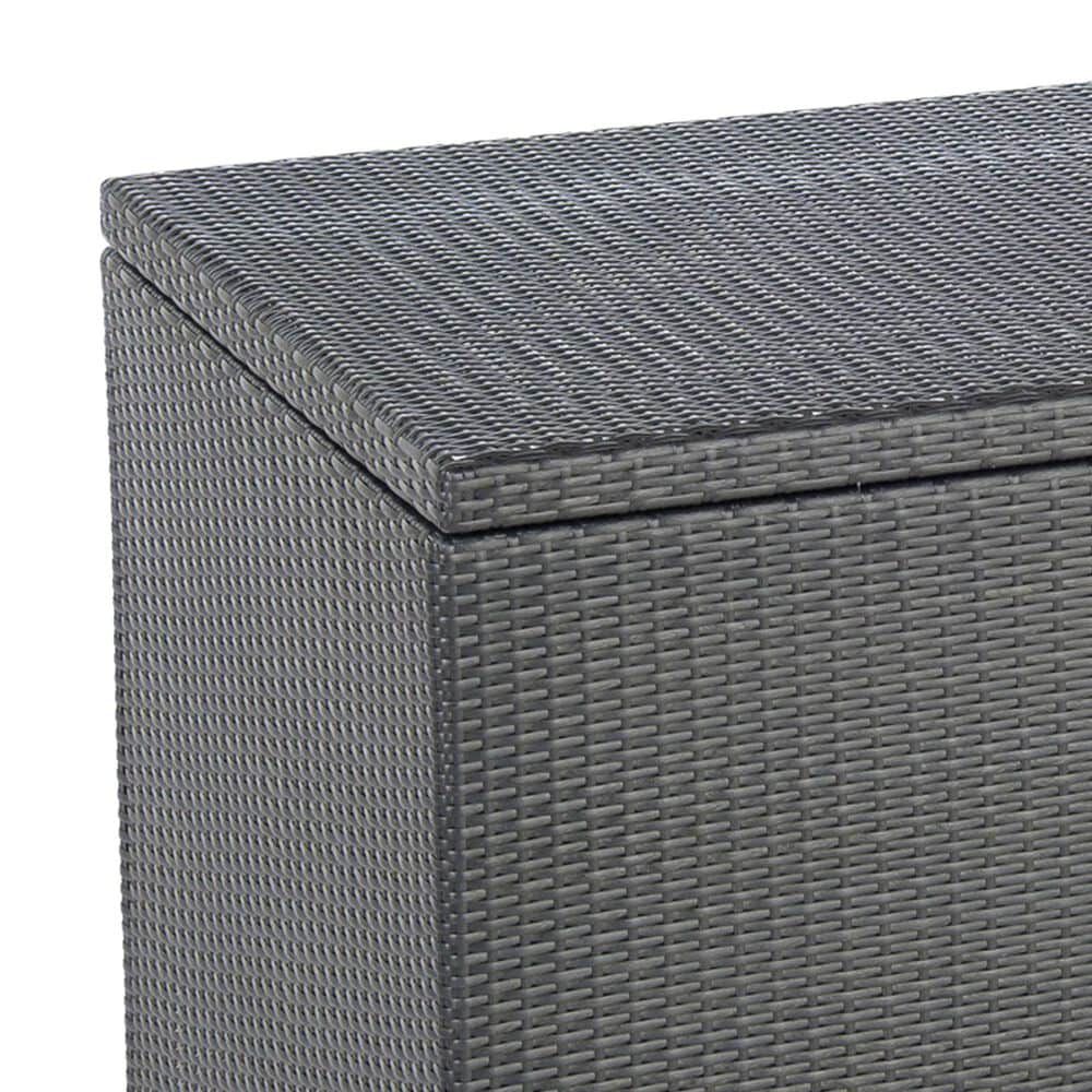 Alfresco Home Sicuro Wicker Cushion Storage Box with Hydraulic Lid in Oxford Black, , large