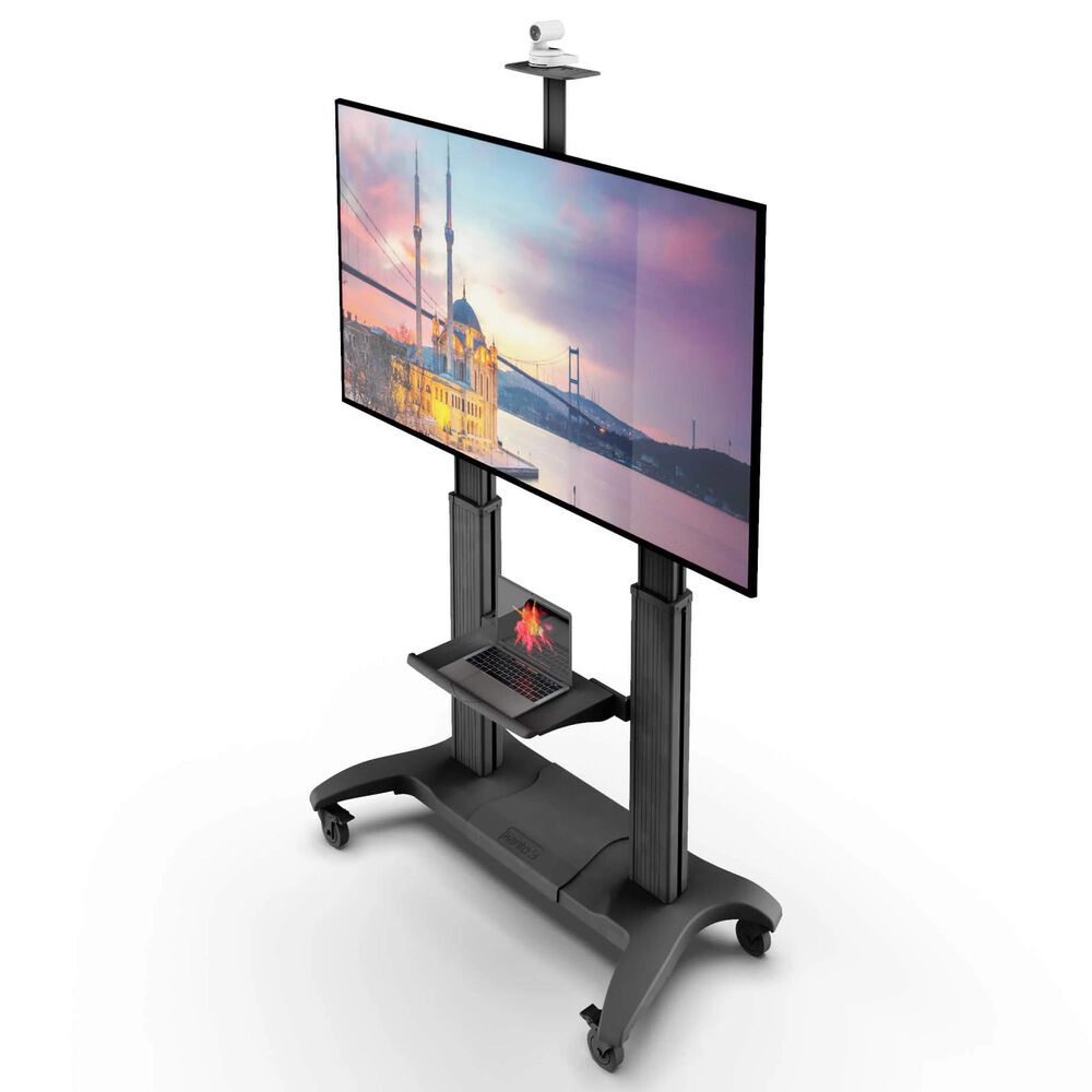 Kanto TV Rolling Stand with Adjustable Shelf and Built-In Handles for 55" - 100" TVs in Black, , large
