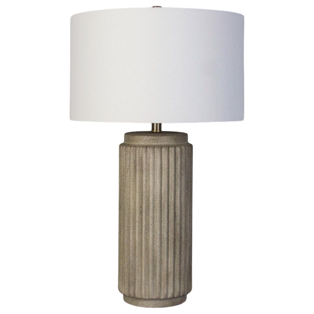 Classy Art Wholesalers Essence Ceramic Table Lamp in Ribbed Stonewash, , large