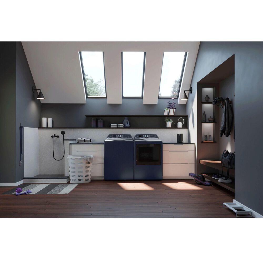 GE Profile 7.3 Cu. Ft. Smart Front Load Gas Dryer with Steam and Washer Link in Sapphire Blue, , large