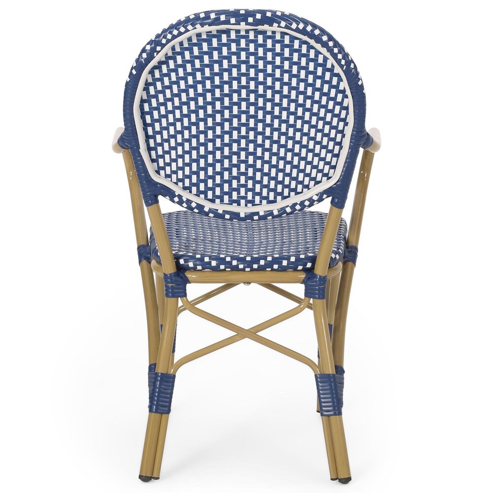 Hearth and Haven 3-Piece Outdoor Bistro Set in Dark Teal and White, , large