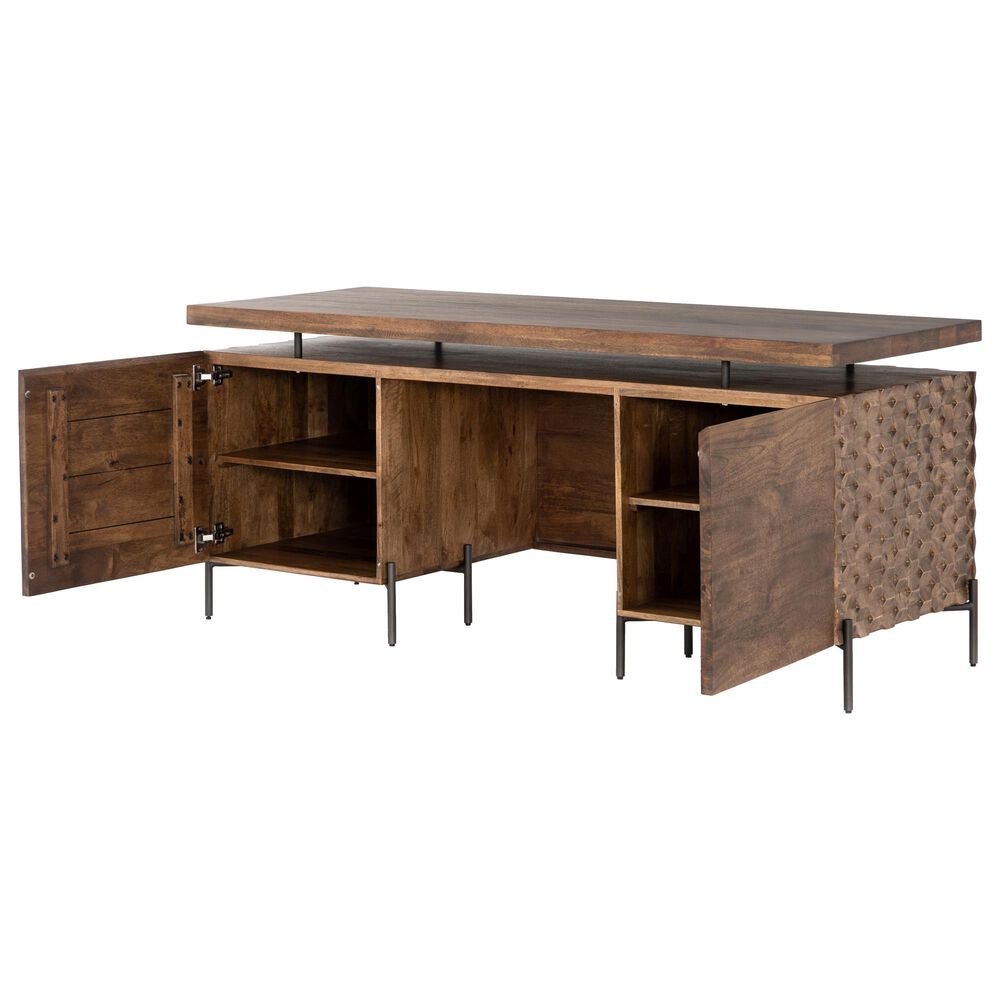 Four Hands Fallon Raffael Desk in Antique Brown and Gunmetal, , large