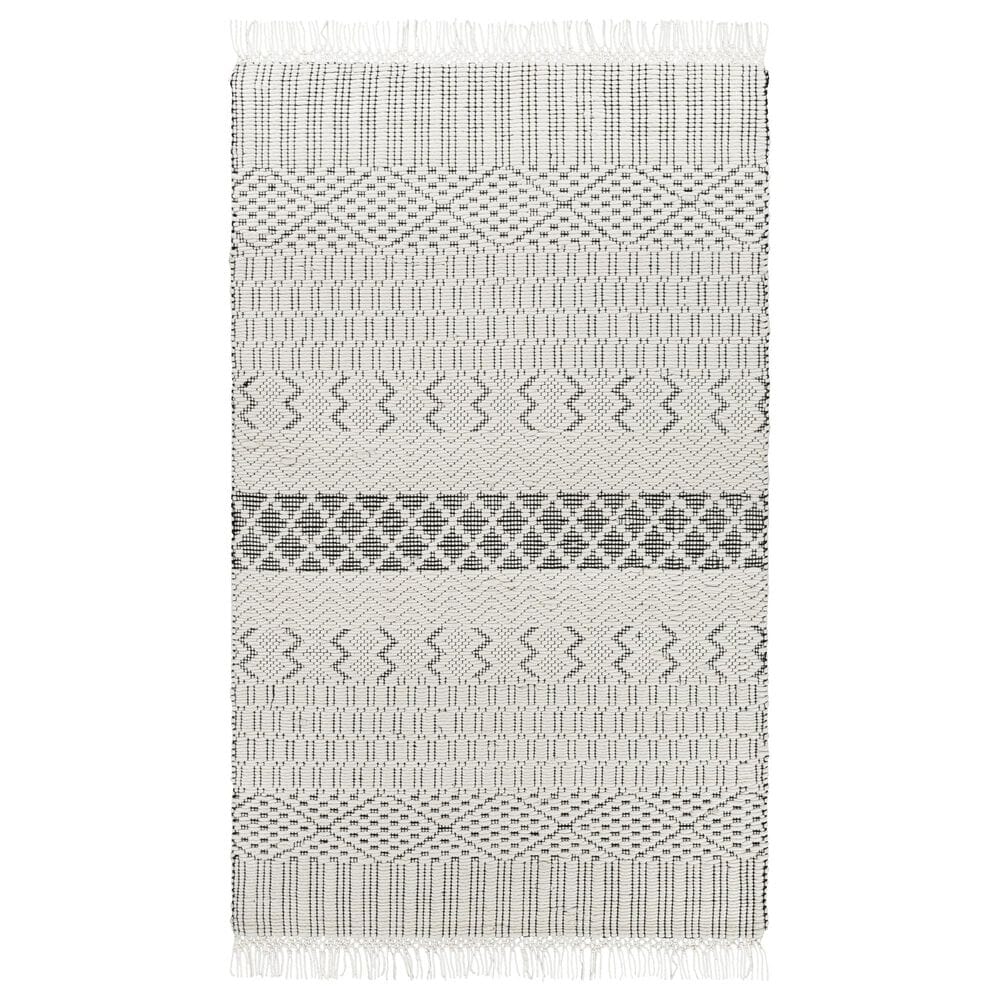 Surya Saint Clair SIC-2302 2"6" x 8" Charcoal, Black and White Runner, , large