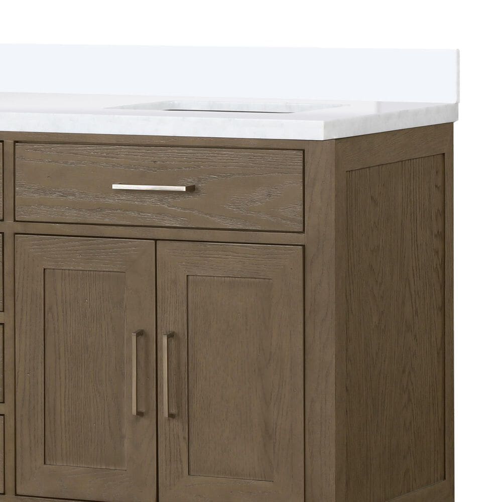 Lexora Home Abbey 72&quot; Double Bathroom Vanity in Grey Oak with 2 cm White Cultured Marble Top and Rectangular Sinks, , large