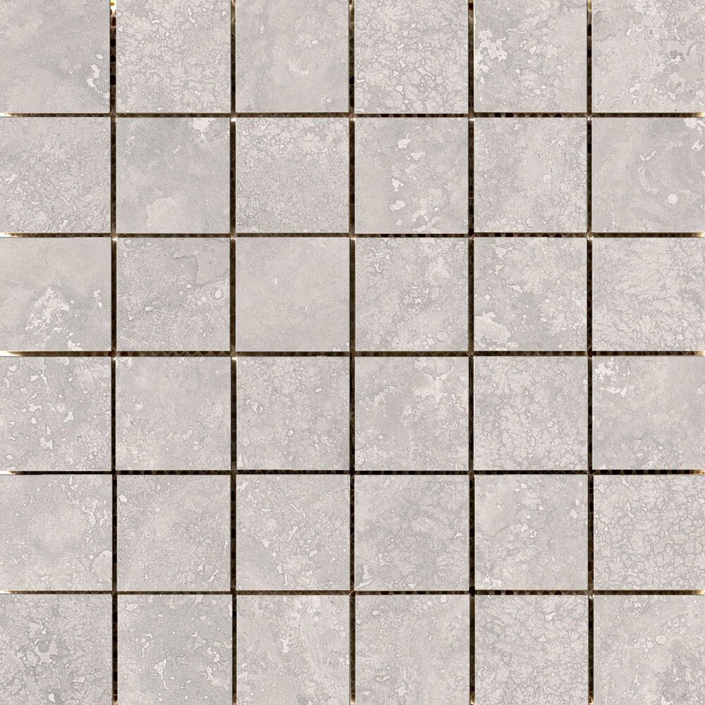 Emser Costa Gray 2" x 2" Square on 12" x 12" Ceramic Mosaic Sheet, , large